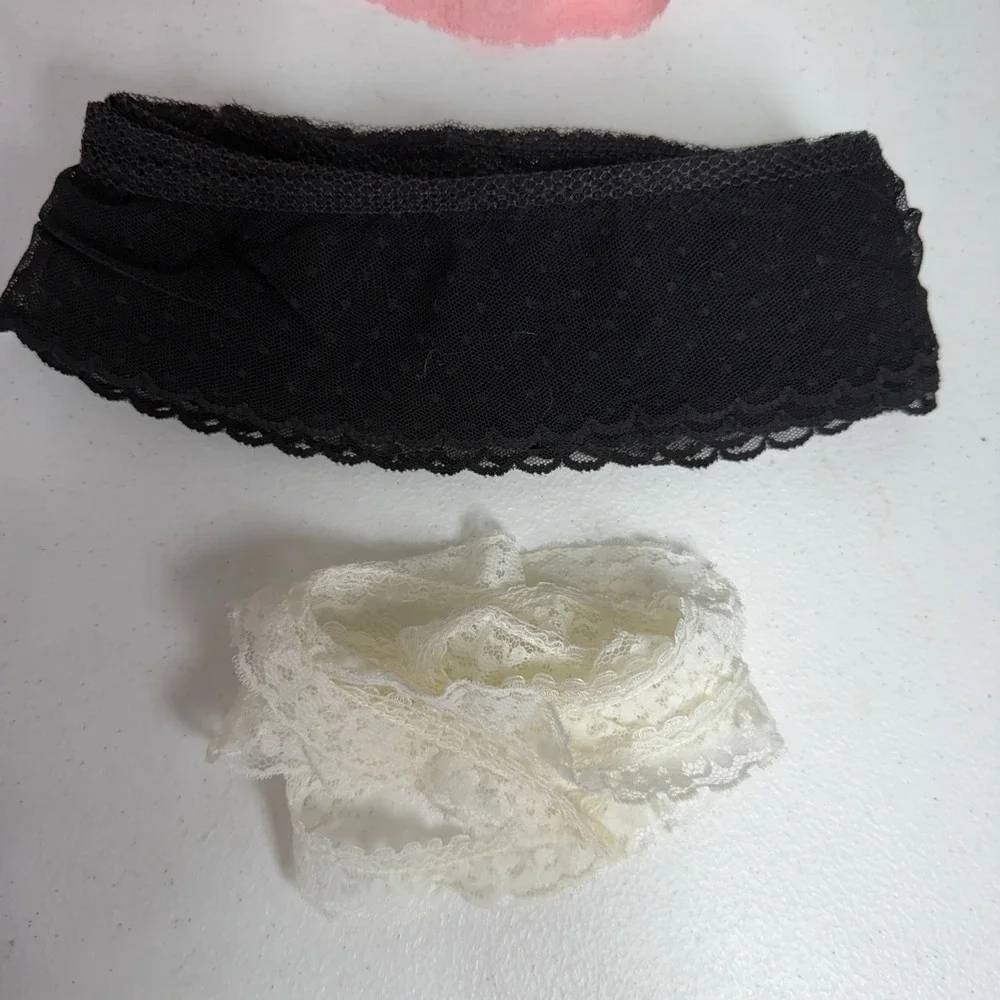 Vintage Lace Trim Lot 7pc Floral Mesh Scalloped Crafting Supplies Multicolor